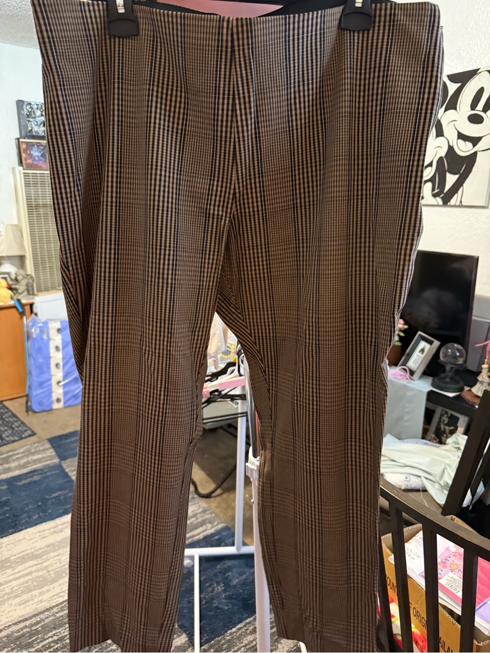 a new day Brown and Black Glen Plaid Cropped Pants